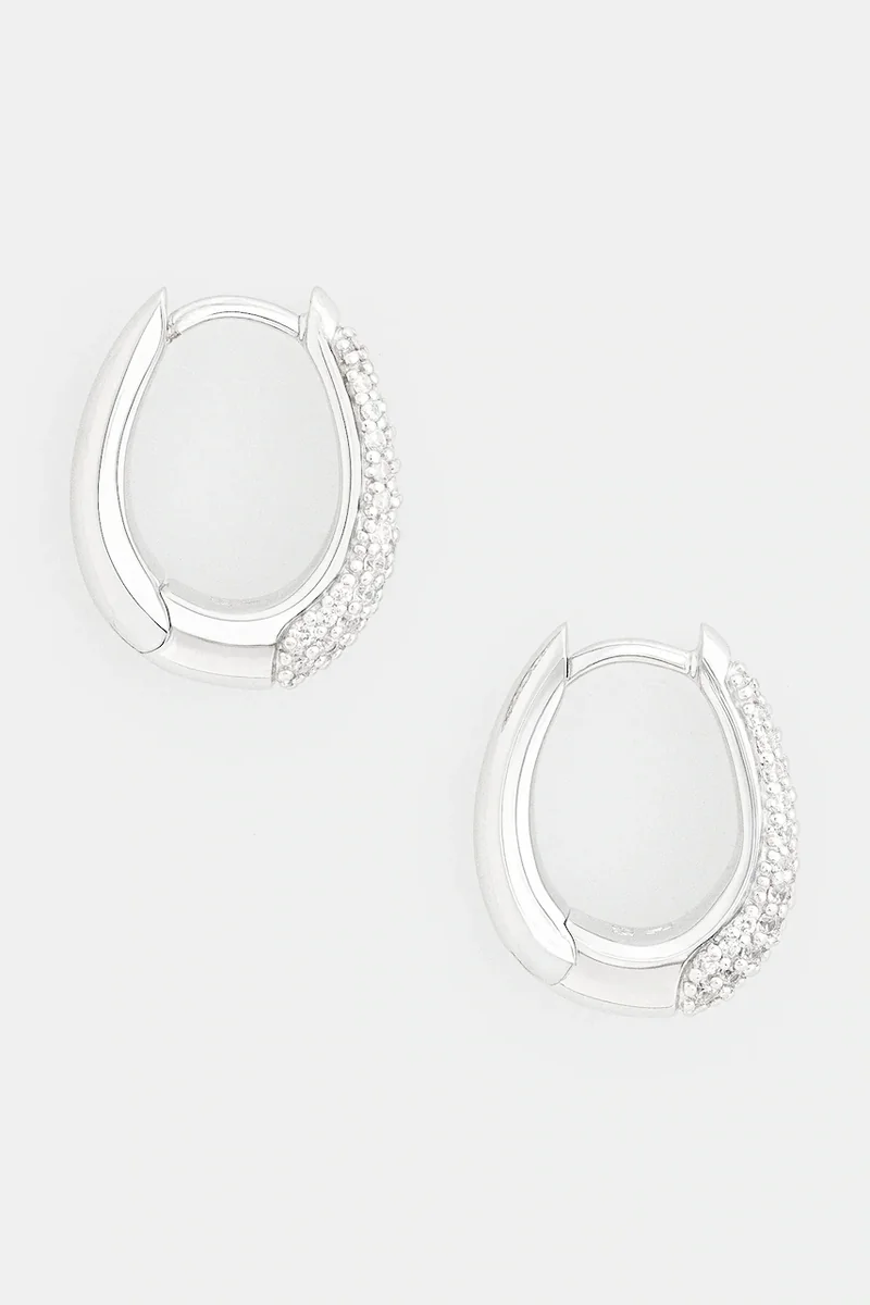 Tom Wood cercei de argint Liz Hoops Pave