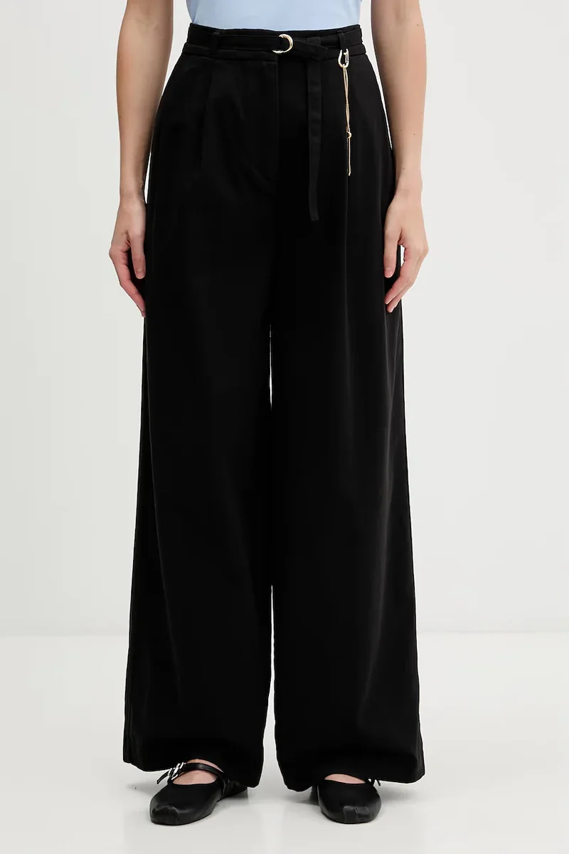 HUGO pantaloni straight pentru femei. din bumbac Henesa-2-W