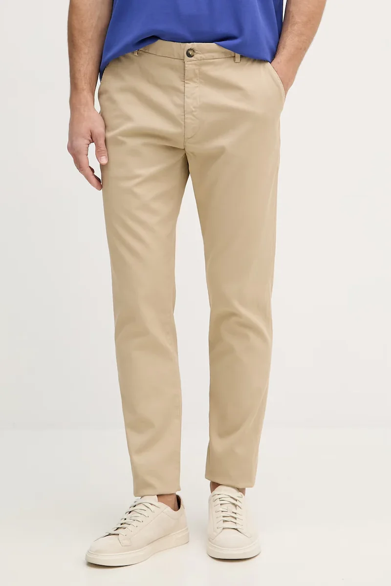 Trussardi pantaloni carrot pentru bărbați, din bumbac cu elastan