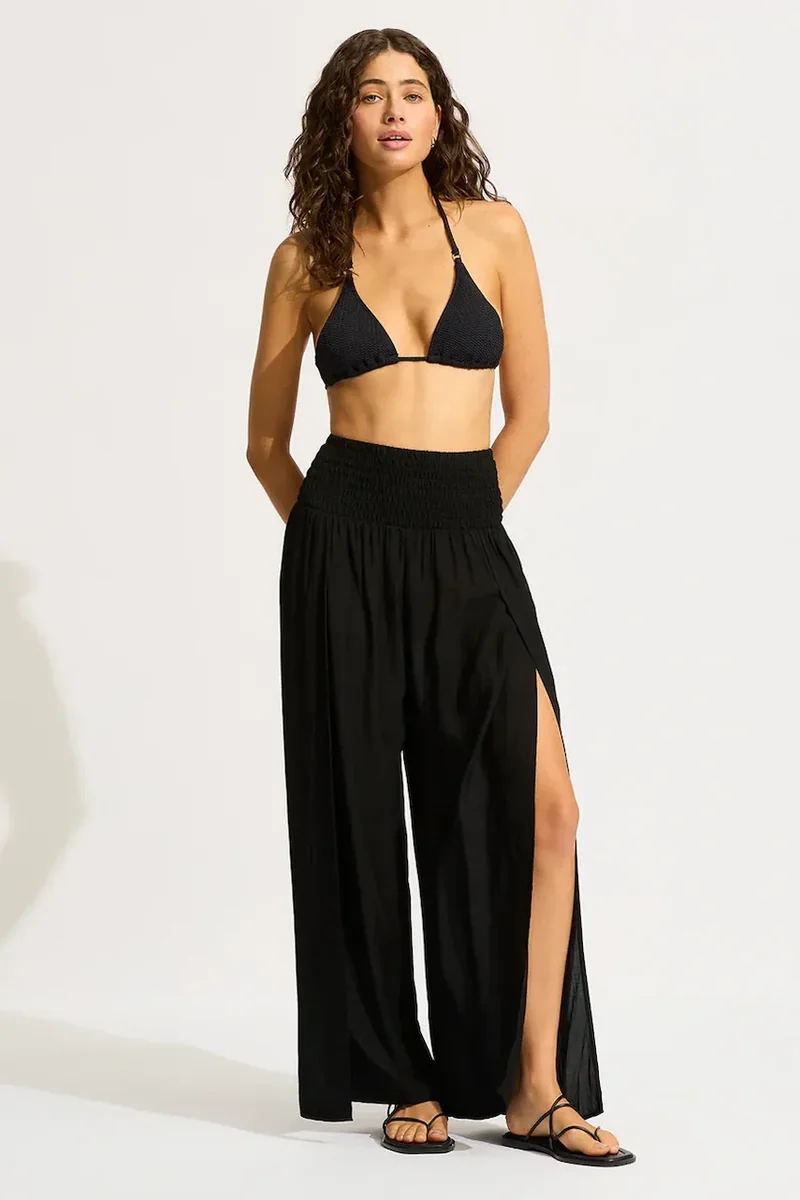 Seafolly pantaloni de femei din vâscoză Shirred Waist Wrap