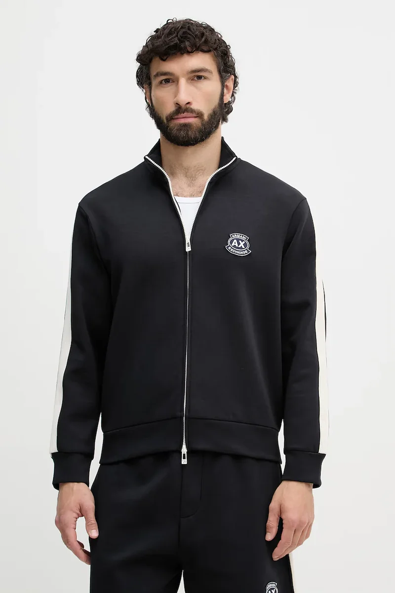 Armani Exchange hanorac cu fermoar pentru bărbați, cu bumbac