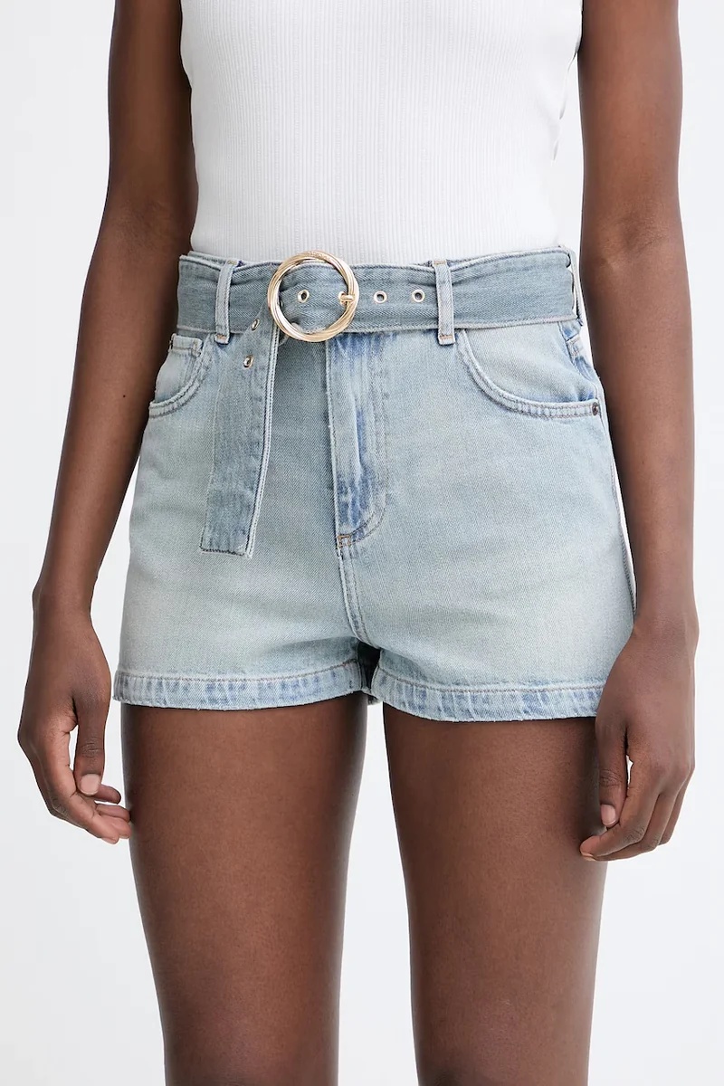 Twinset pantaloni scurți pentru femei, din denim