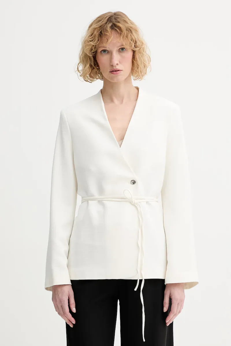 Calvin Klein sacou cu două rânduri de nasturi pentru femei, cu vâscoză