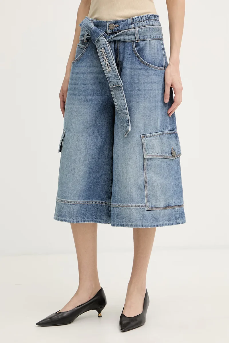 Pinko pantaloni scuți cargo pentru femei, din denim