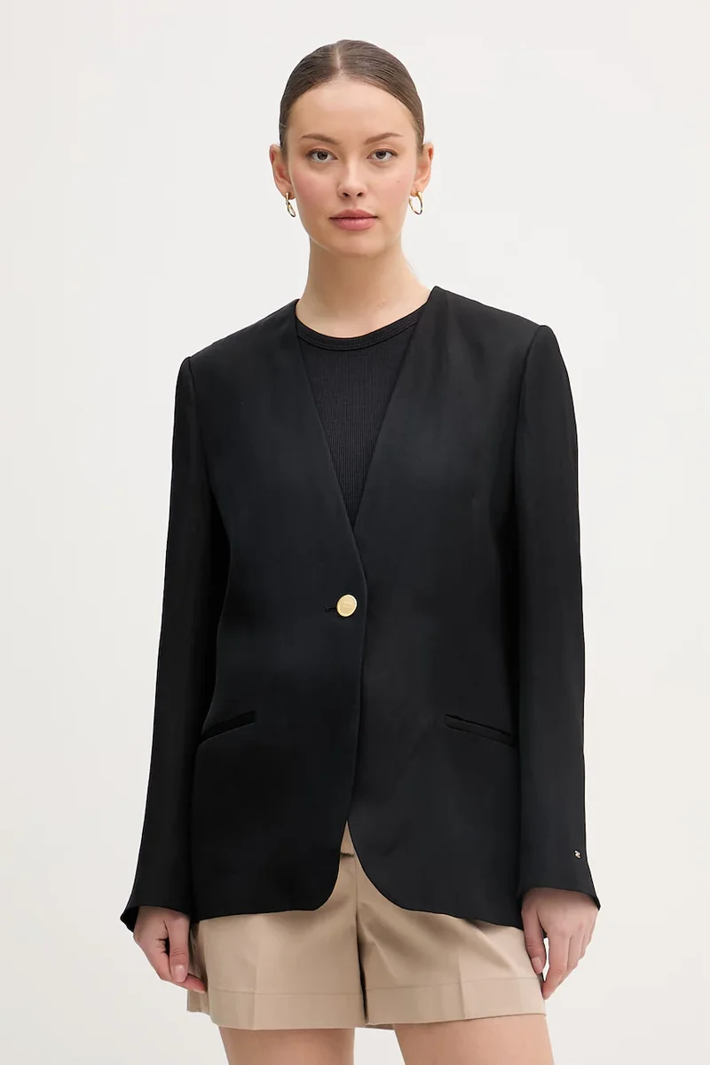 Tommy Hilfiger sacou cu un singur rând de nasturi pentru femei, cu vâscoză