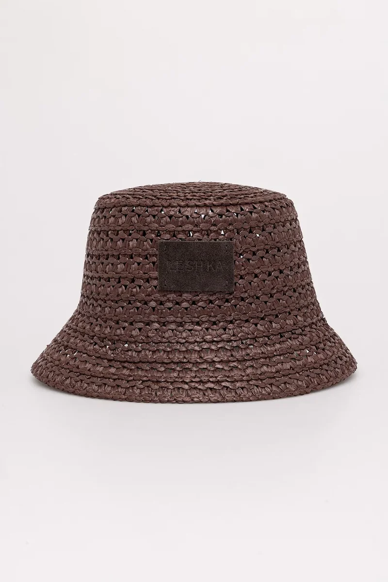 LE SH KA headwear pălărie de paie pentru femei, cu vâscoză Brown Bucket Hat