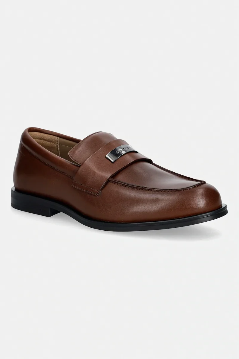 Calvin Klein mocasini pentru bărbați, din piele ESS RUBBER LOAFER HW PLAQ VA LTH