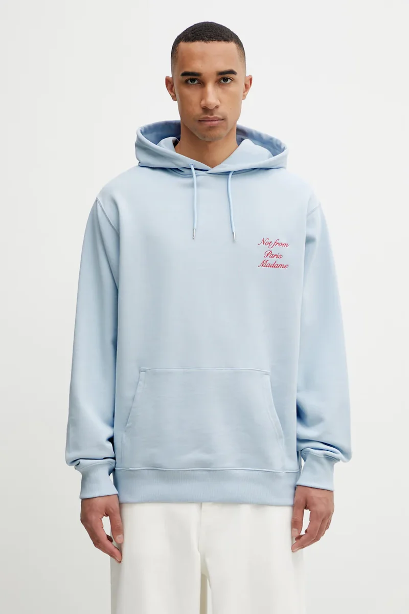 Drôle de Monsieur hanorac cu glugă pentru bărbați, din bumbac Le Hoodie Slogan Calligraphy