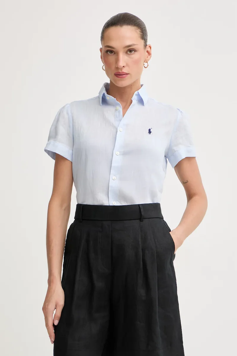 Polo Ralph Lauren cămașă pentru femei, din in PD LINEN-WVN-SHIRT