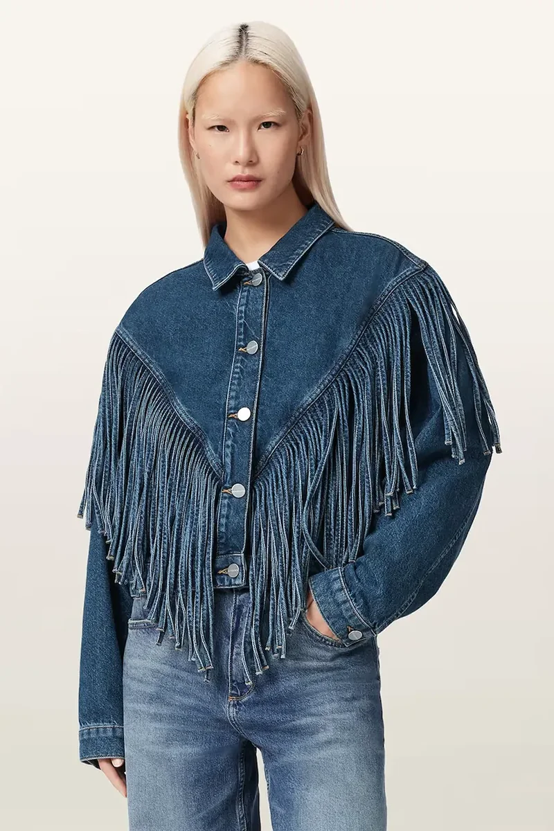 AllSaints geacă de blugi pentru femei, din denim MARLENE
