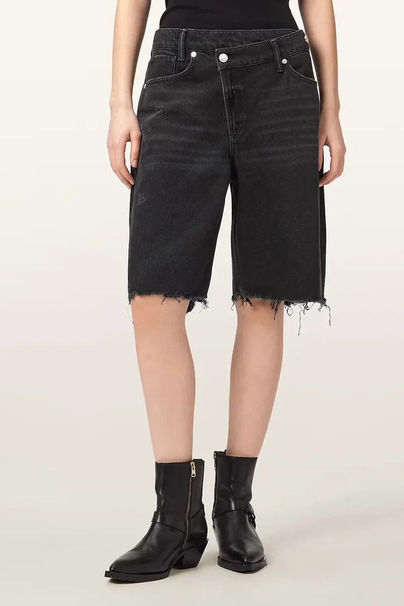 AllSaints pantaloni scurți pentru femei, din denim AKI