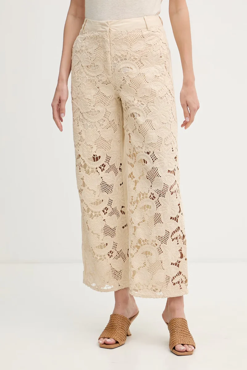 Sisley pantaloni straight pentru femei, din bumbac