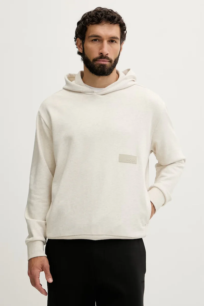 BOSS Green hanorac cu glugă pentru bărbați cu bumbac SW_Hoodie