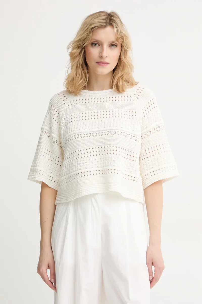 Weekend Max Mara pulover cu mânecă scurtă pentru femei din bumbac
