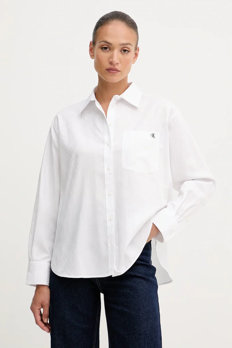 Calvin Klein Jeans cămașă pentru femei, din bumbac