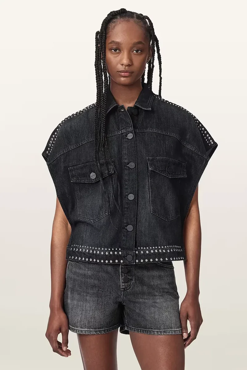 AllSaints cămașă pentru femei, din denim ALBA