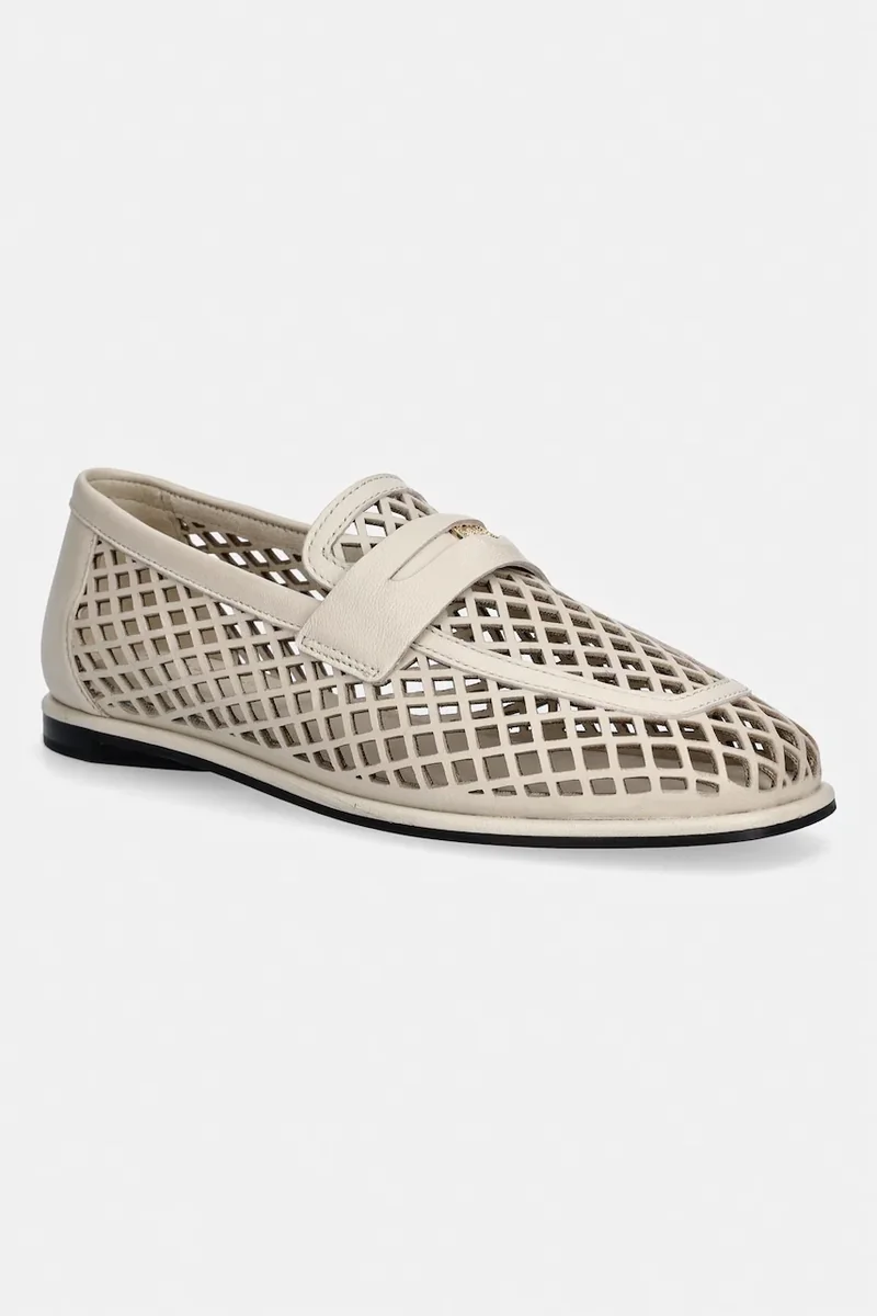 Tommy Hilfiger mocasini pentru femei, din piele TH COIN LTH LOAFER LASER CUT