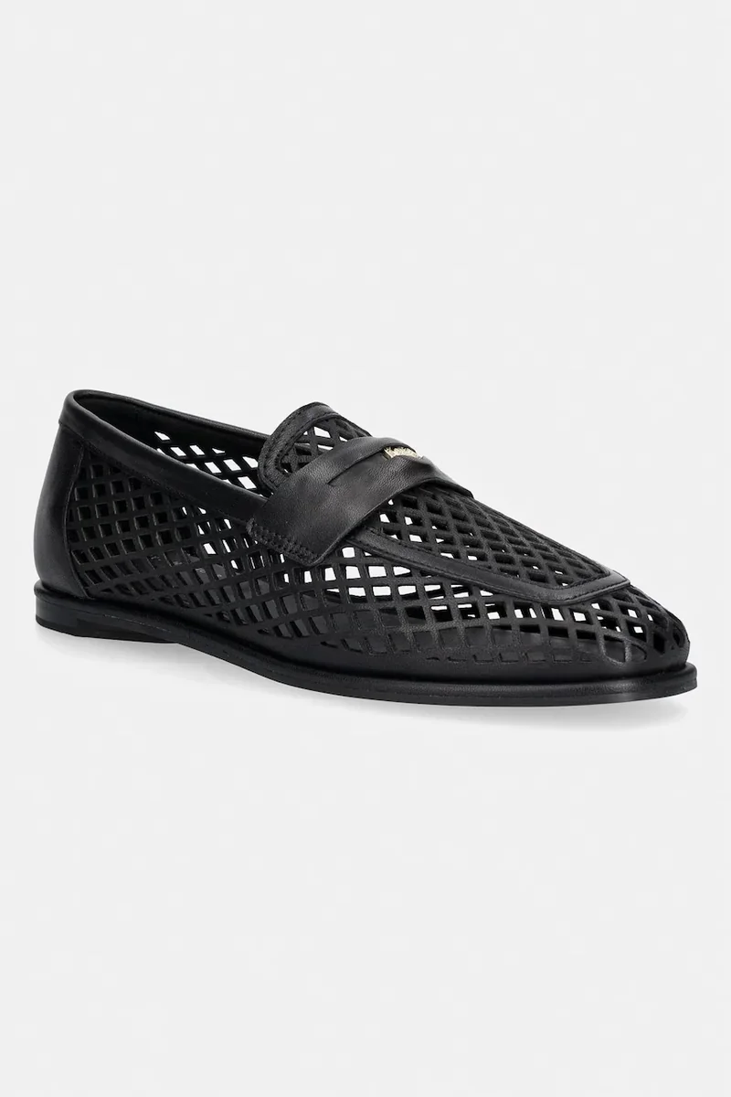 Tommy Hilfiger mocasini pentru femei, din piele TH COIN LTH LOAFER LASER CUT