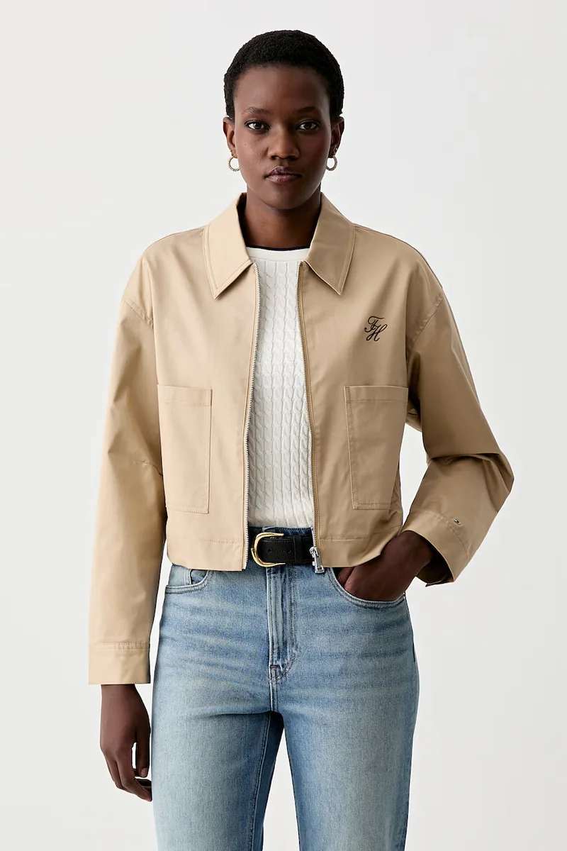 Tommy Hilfiger geacă de tranziție pentru femei, din bumbac cu elastan