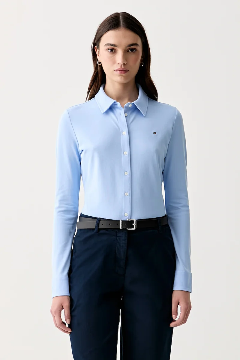 Tommy Hilfiger cămașă pentru femei din bumbac cu elastan