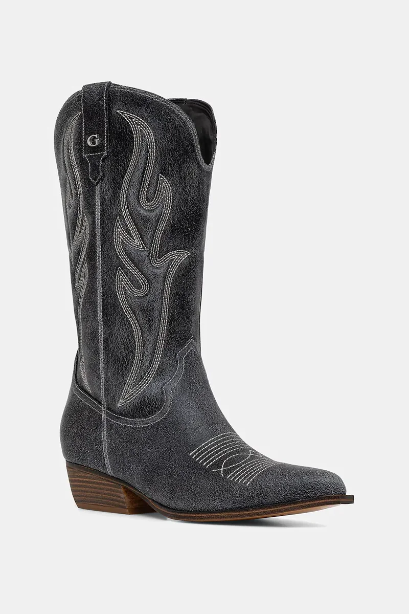 Guess cizme de cowboy pentru femei, din piele LARGEN