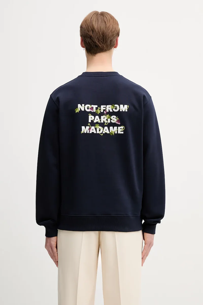 Drôle de Monsieur hanorac pentru bărbați din bumbac Vine Embroidered Slogan