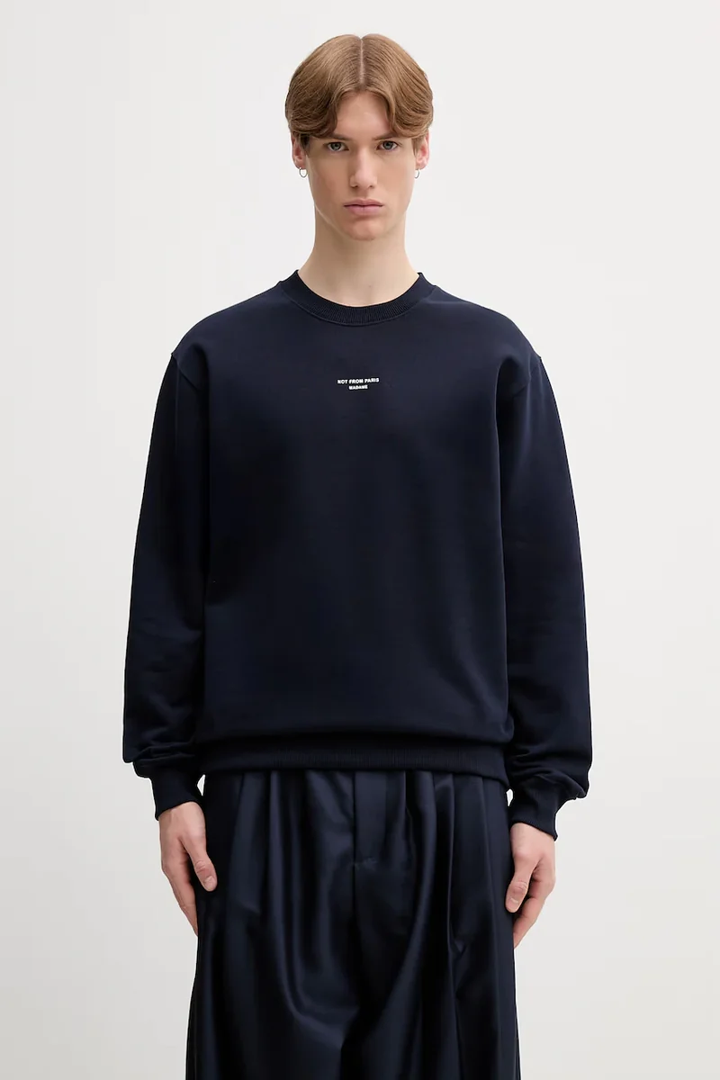 Drôle de Monsieur hanorac pentru bărbați din bumbac Le Sweatshirt Slogan Classique