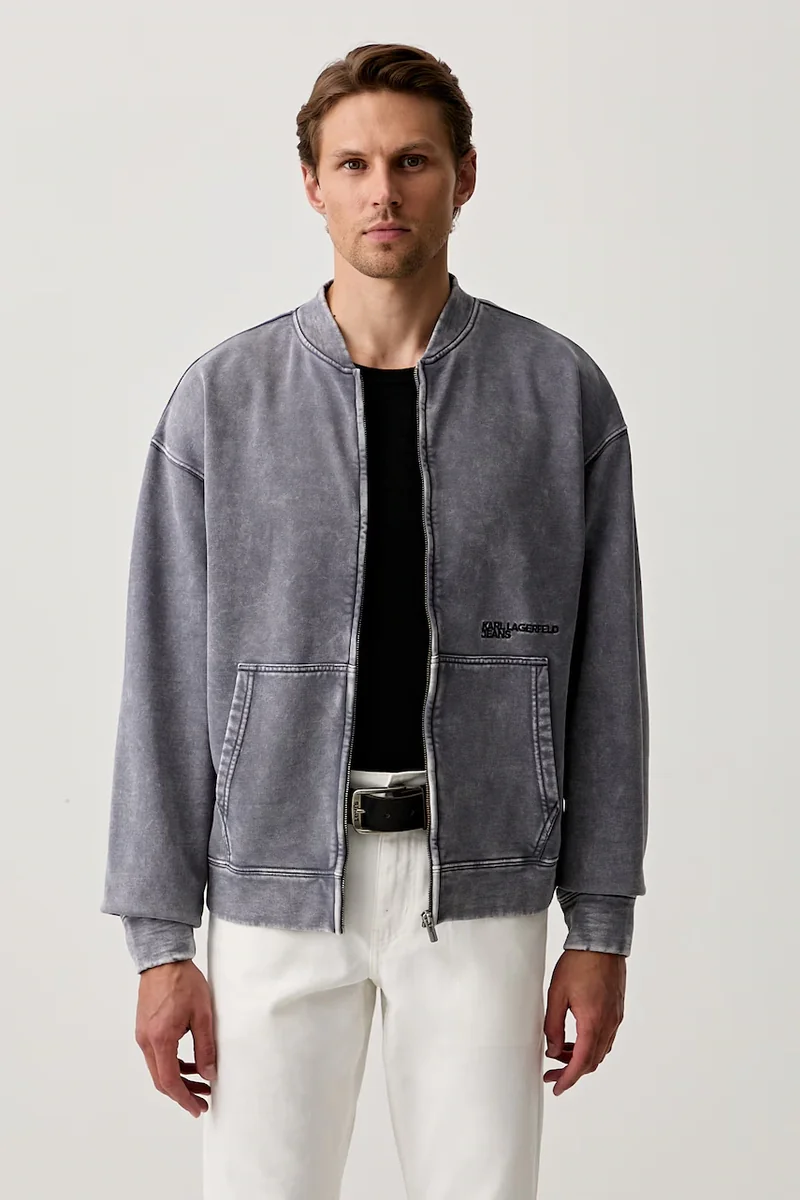 Karl Lagerfeld Jeans hanorac cu fermoar pentru bărbați din bumbac
