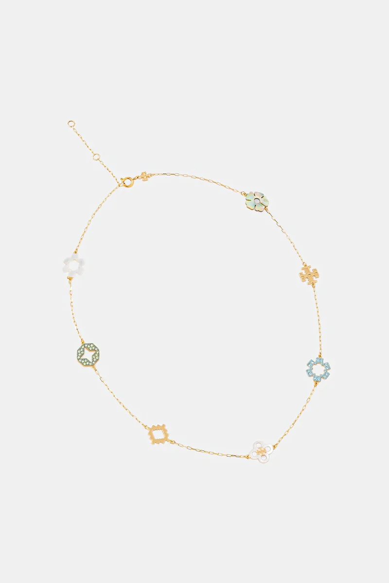 Tory Burch lănțișor pentru femei placat cu aur cristal ForgetMe