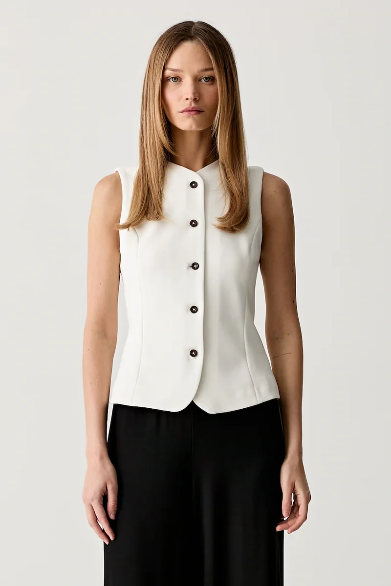 Calvin Klein vestă cu un singur rând de nasturi pentru femei
