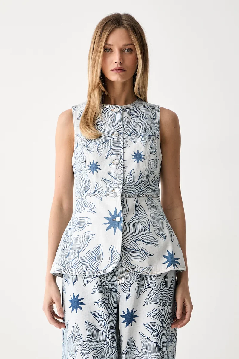 Never Fully Dressed vestă pentru femei din denim