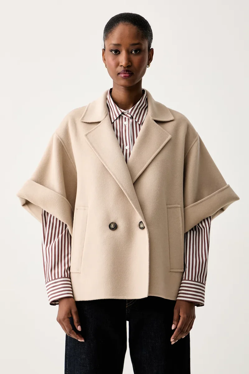 Weekend Max Mara palton scurt pentru femei din lână WKDNEO
