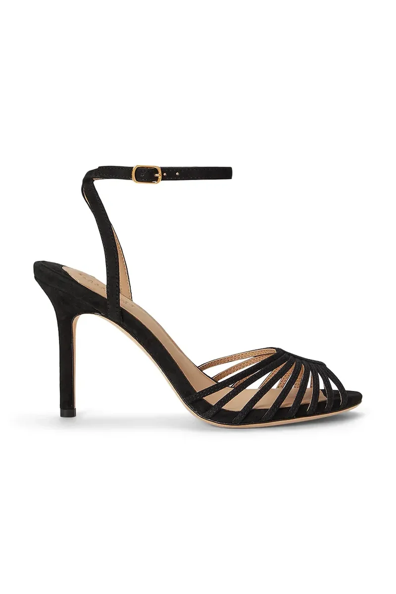 Lauren Ralph Lauren sandale cu toc cui din piele întoarsă Mckayla