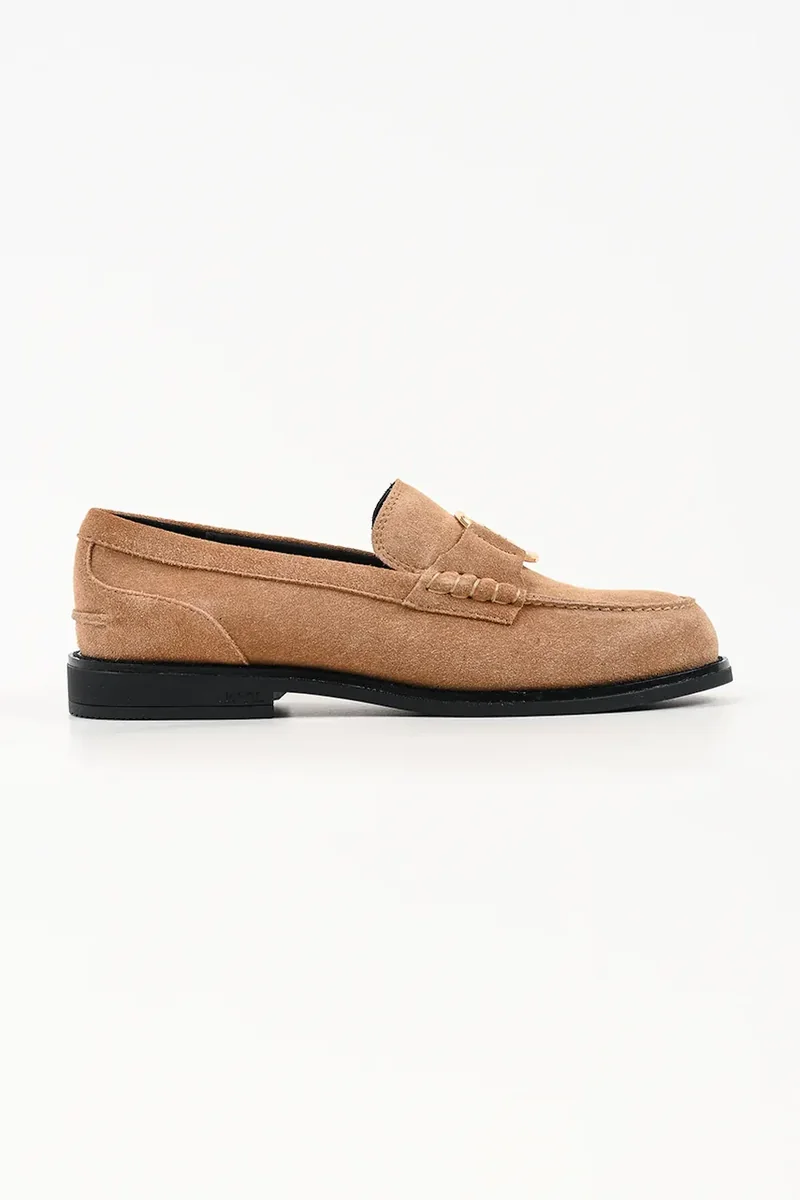 Karl Lagerfeld loafers slip-on pentru femei din piele întoarsă Mia