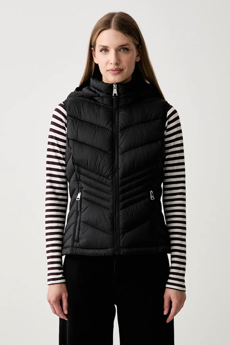 DKNY jachetă fără mâneci cu glugă pentru femei