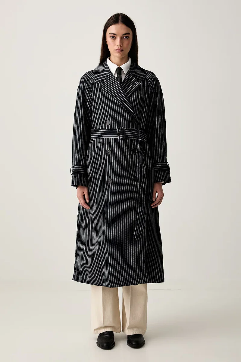 Tommy Hilfiger trenci pentru femei cu amestec de in