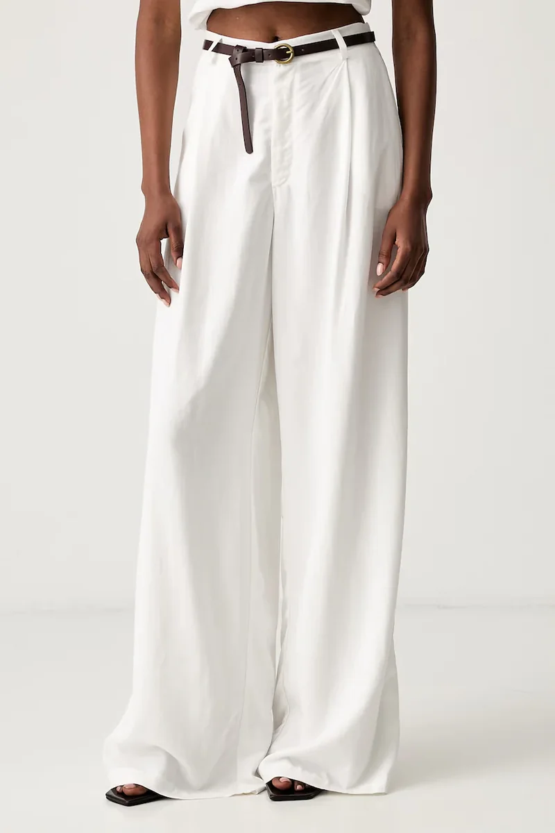 Haveone pantaloni straight pentru femei cu vâscoză