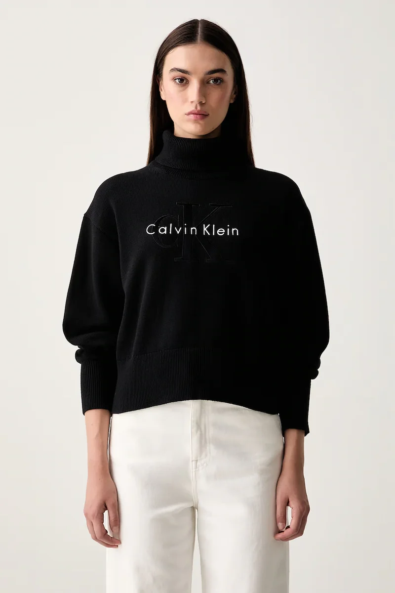 Calvin Klein Jeans cu guler înalt pentru femei din bumbac