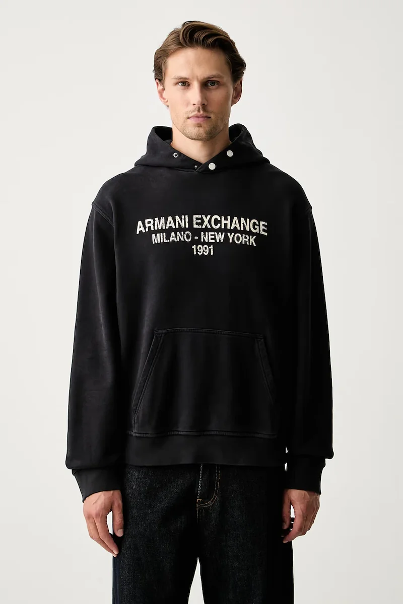 Armani Exchange hanorac cu glugă pentru bărbați din bumbac
