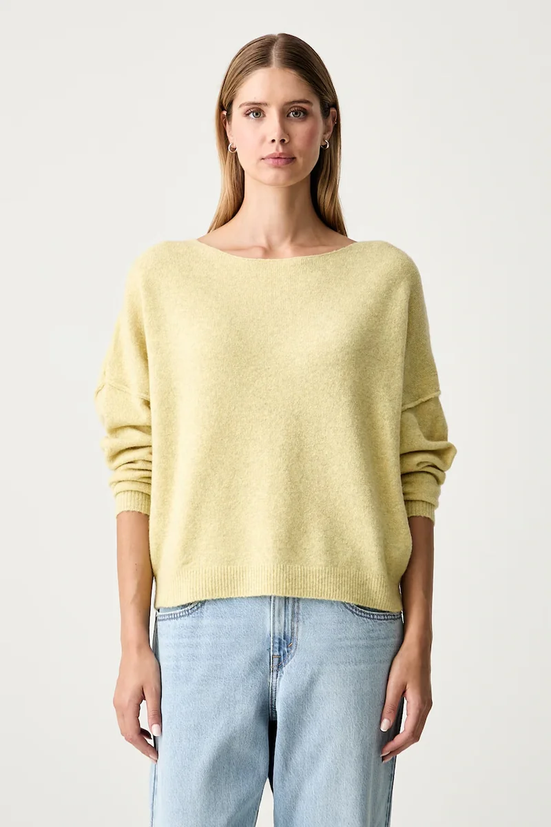 American Vintage pulover pentru femei cu amestec de lână PULL ML COL BATEAU