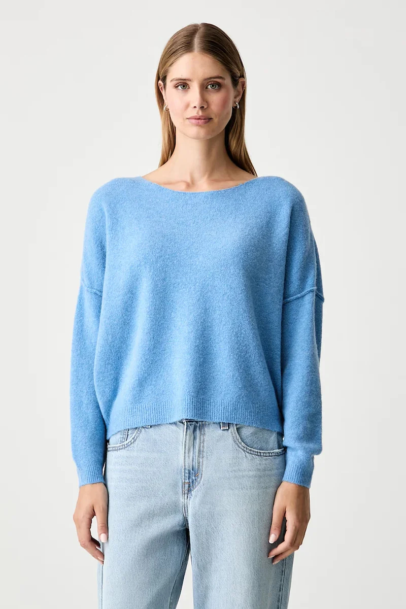 American Vintage pulover pentru femei cu amestec de lână PULL ML COL BATEAU