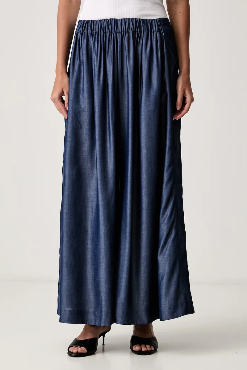 BOSS pantaloni wide leg pentru femei din lyocell Talini