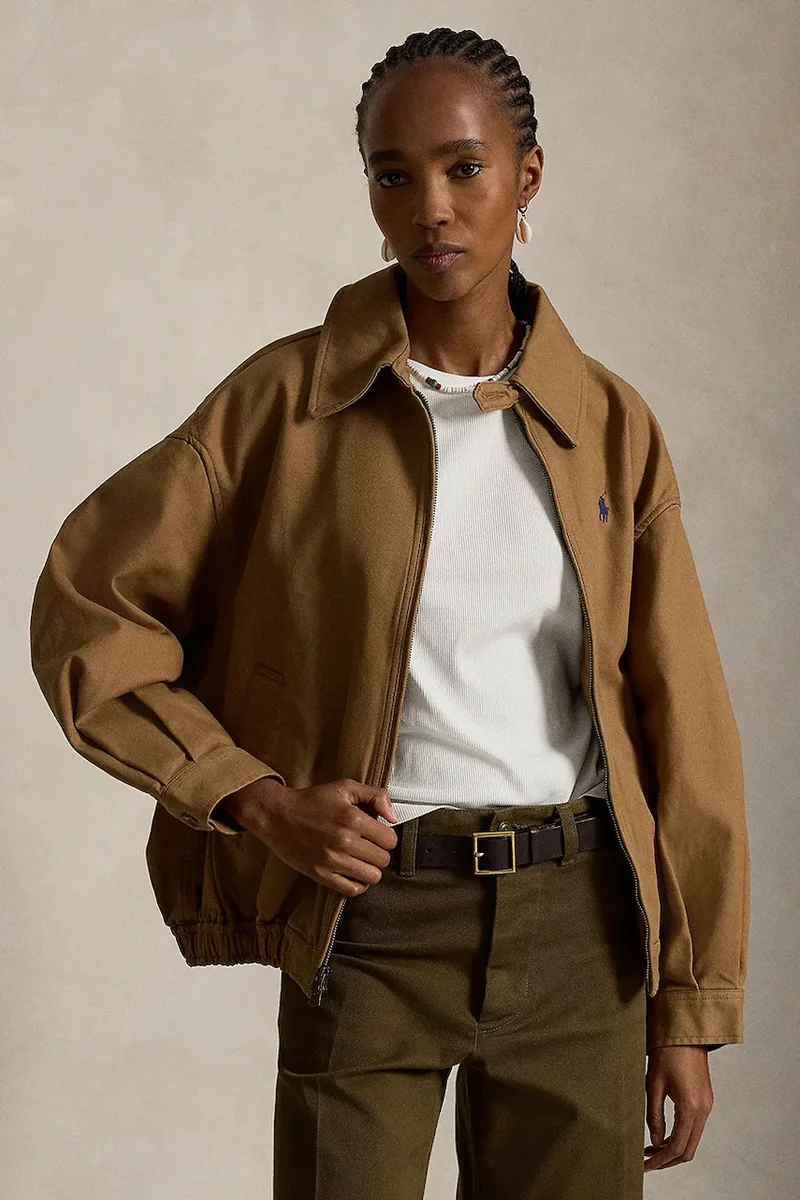 Polo Ralph Lauren geacă oversize pentru femei din bumbac