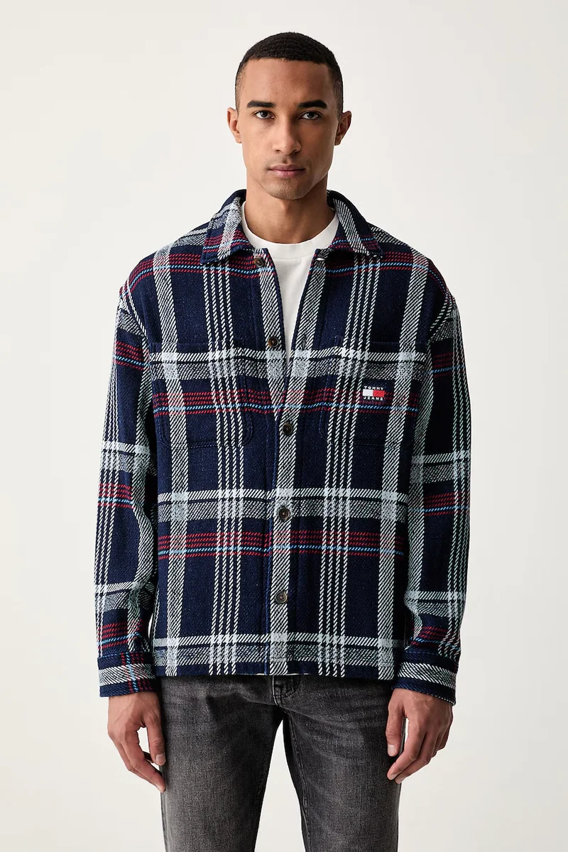 Tommy Jeans geacă tip cămașă pentru bărbați din bumbac