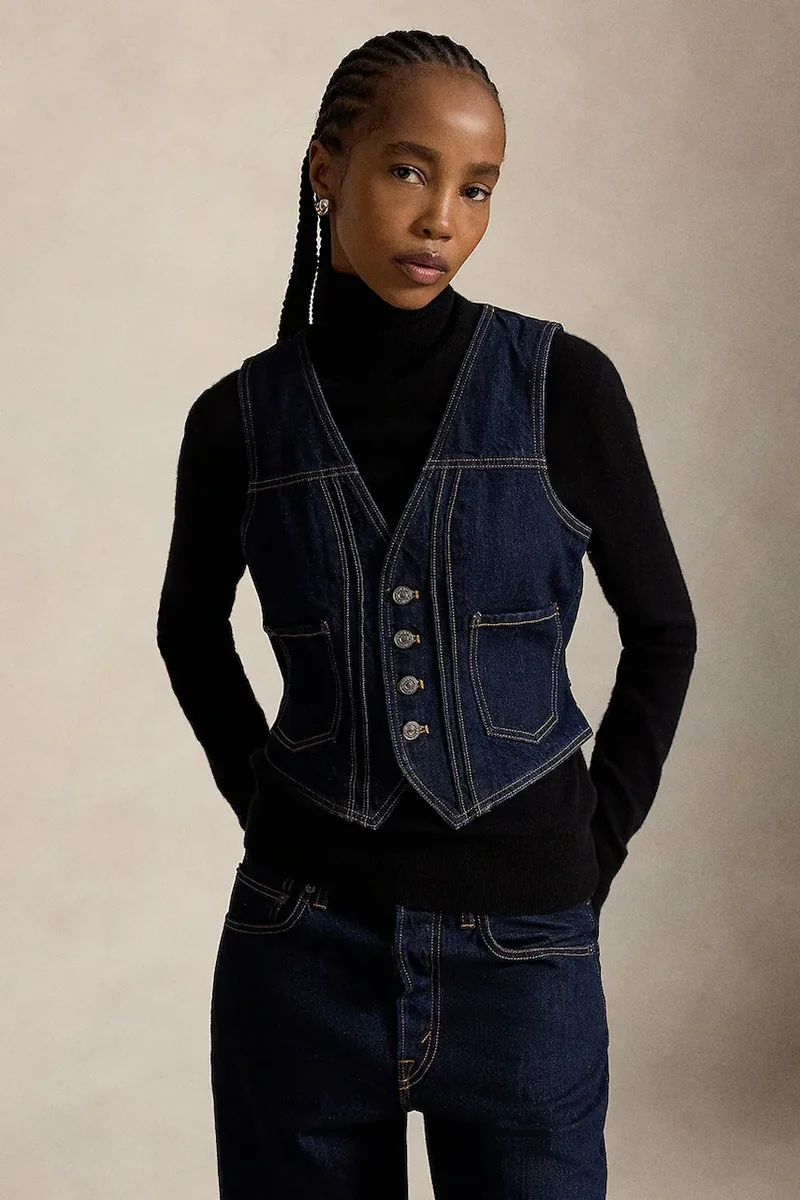 Polo Ralph Lauren vestă pentru femei din denim