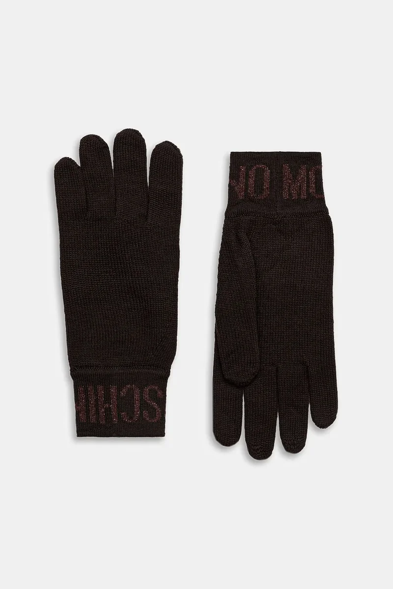 Moschino mănuși pentru femei cu lână