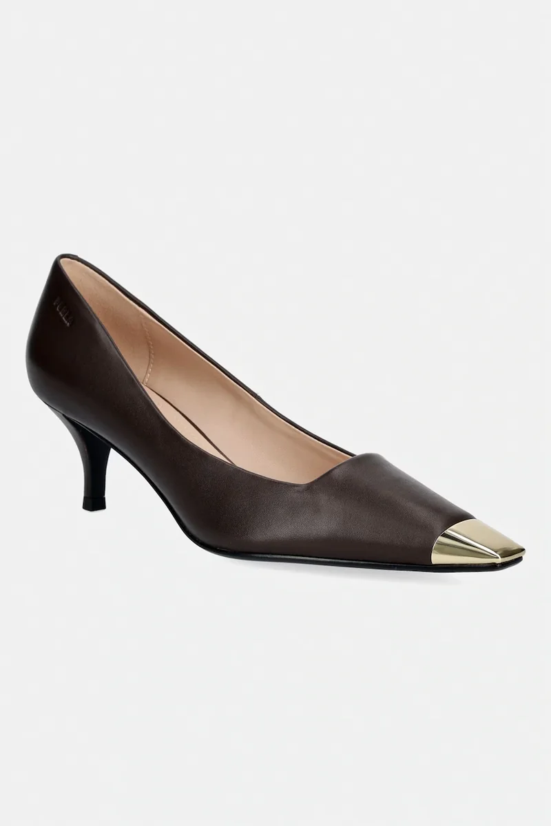 Furla pantofi cu toc stiletto din piele Metal Decollete