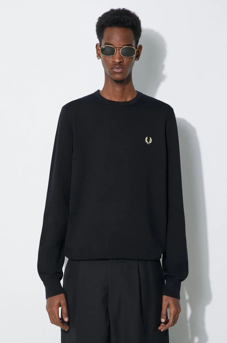 Fred Perry pulover de lână Classic Crew Neck Jumper