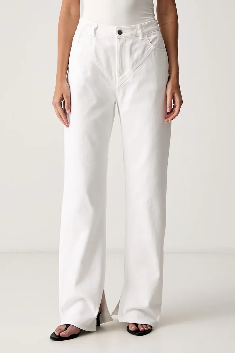 Le Privé blugi straight pentru femei DEMI JEANS BLANC