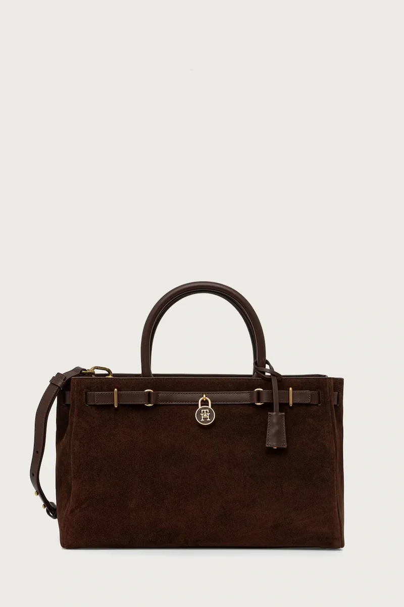Tommy Hilfiger tote bag pentru femei din piele întoarsă